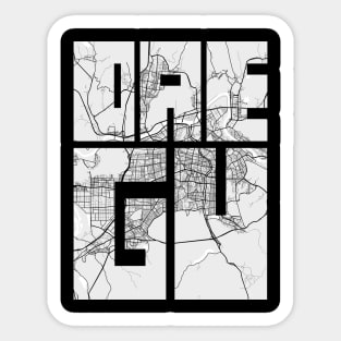 Daegu, South Korea City Map Typography - Light Sticker